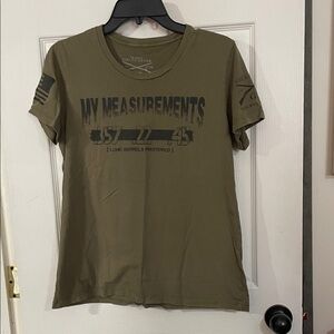 Grunt Style "My measurements are..." Olive Graphic Tee. Size XL